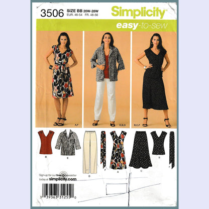 simplicity 3506bb easy sew dress and  pants suit