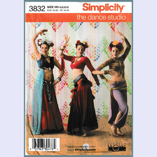 Simplicity 3832 Belly Dancer Harem Costume Pattern Misses 6-12 Uncut