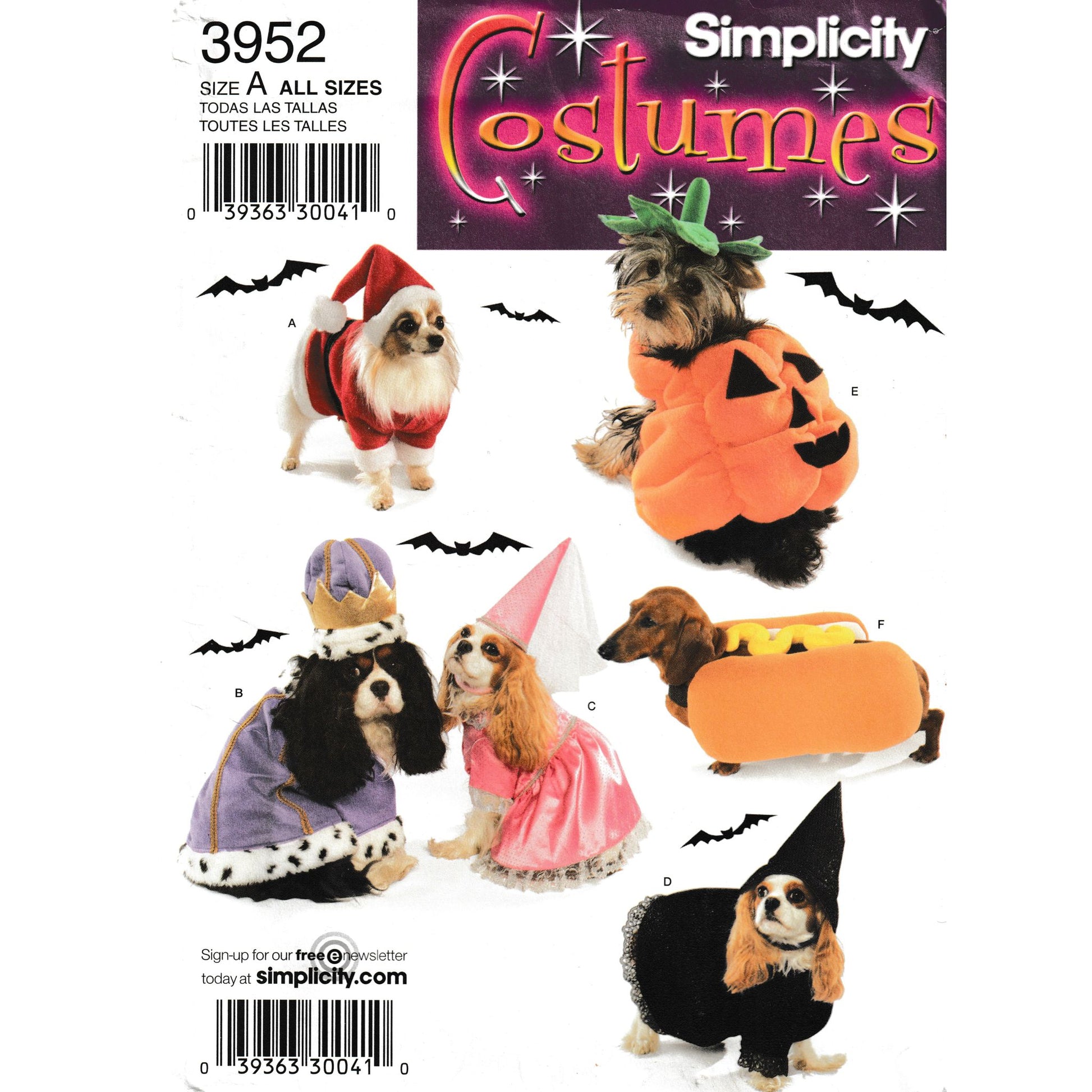 Simplicity 6952 photos of dogs in costumes