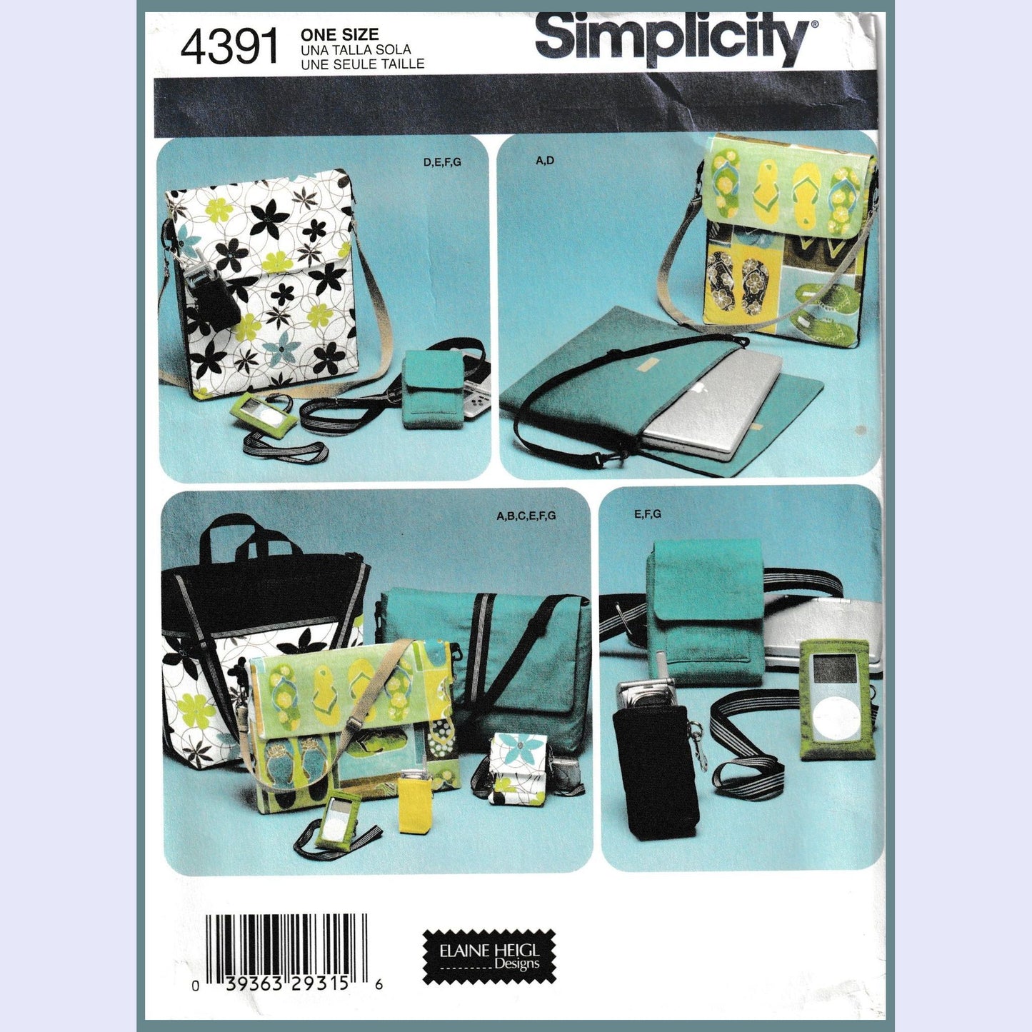 simplicity 4394 teck gear tote bags