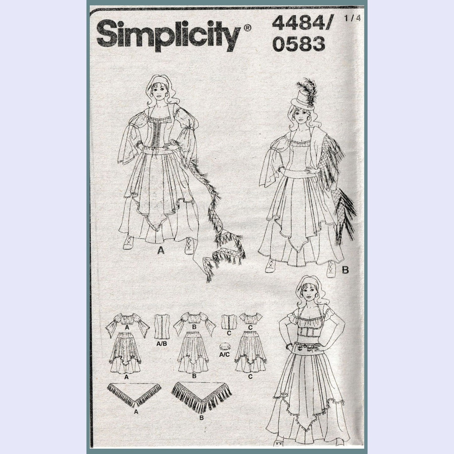 Simplicity 4484 Bohemian Gypsy Costume Pattern Sizes 6-20 Uncut