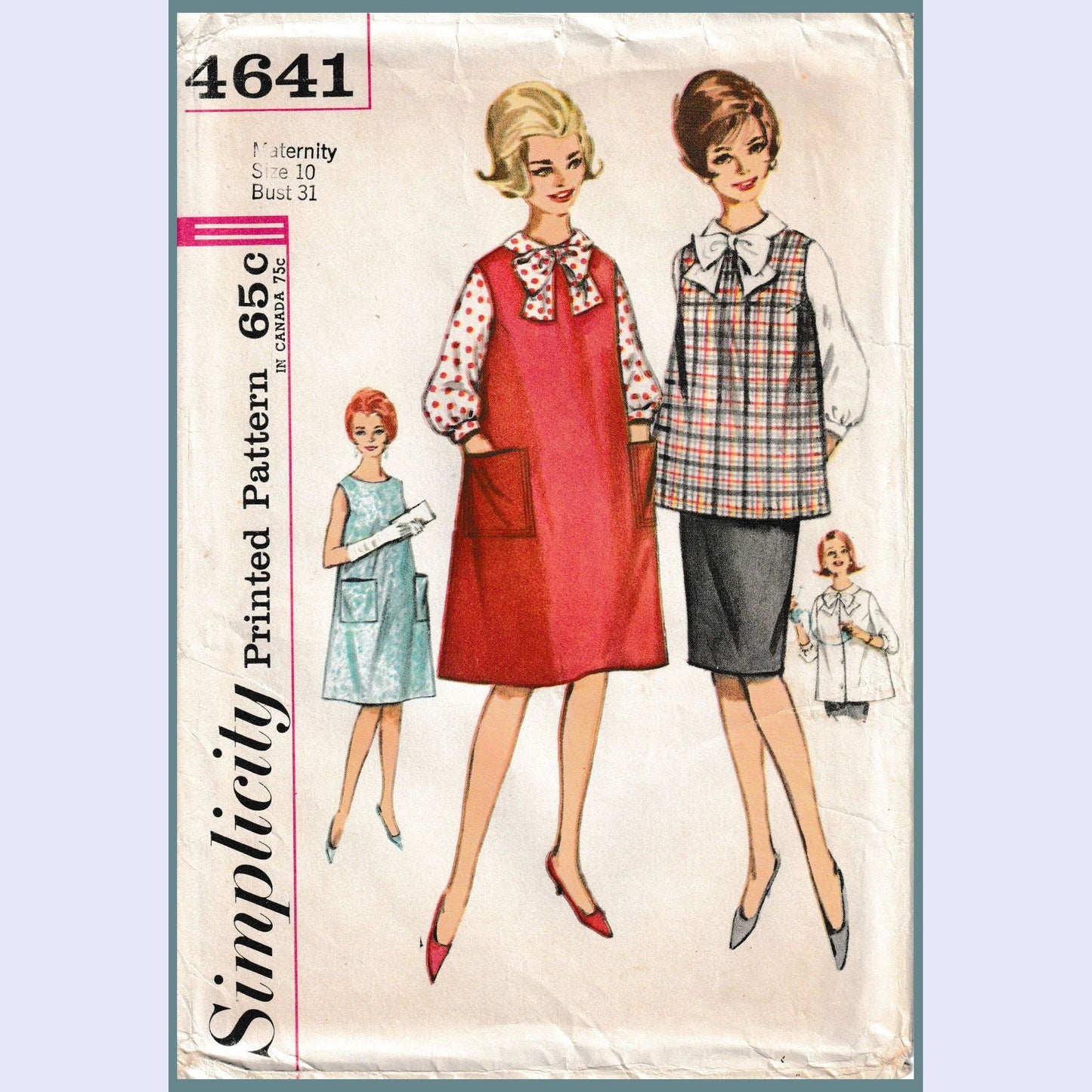 Simplicity 4641 Vintage 60's Maternity Separates Pattern Size 10 Uncut