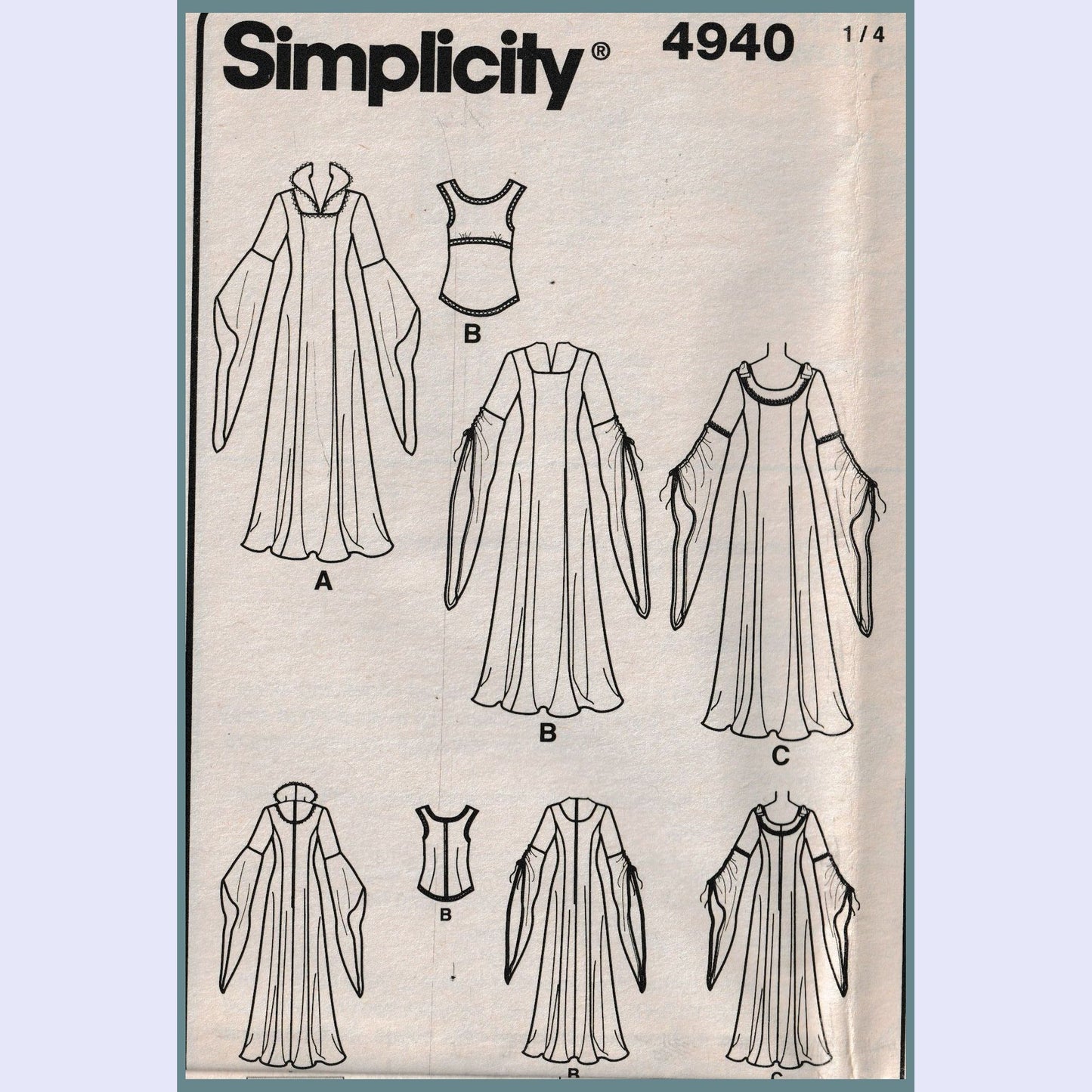 Simplicity 4940 insert with front and back views