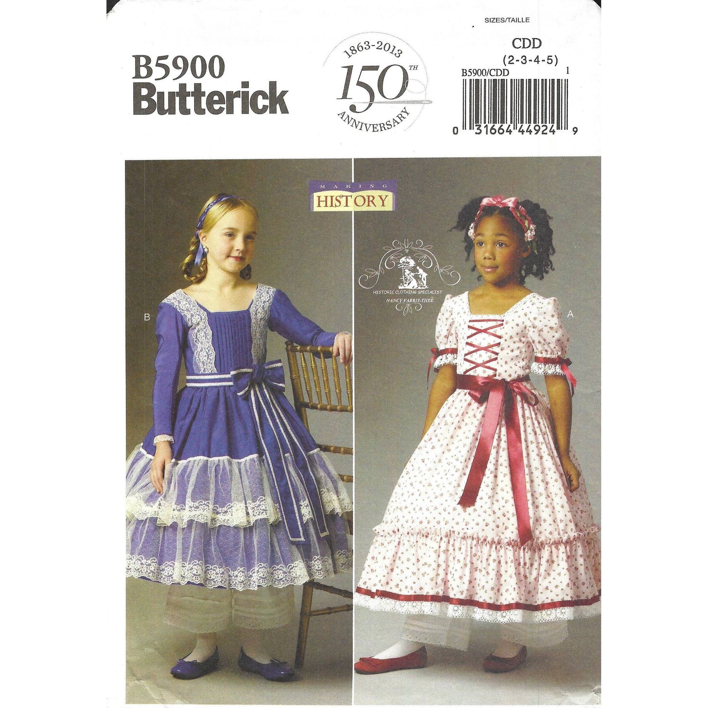 girls-civil-wa-dress-belt-and-headband-butterick-5900cdd