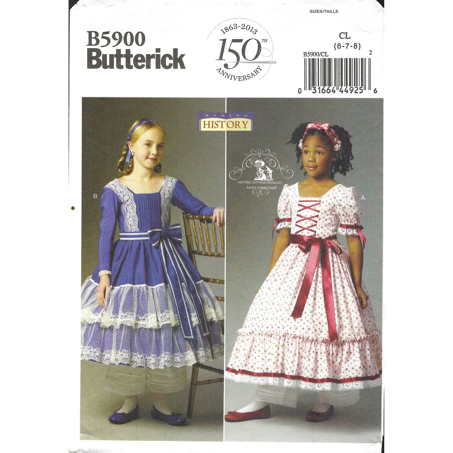 girls-civil-wa-dress-belt-and-headband-butterick-5900cl