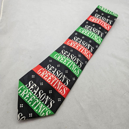 Keith Daniels Men's Novelty Holiday Necktie Season's Greetings Vintage