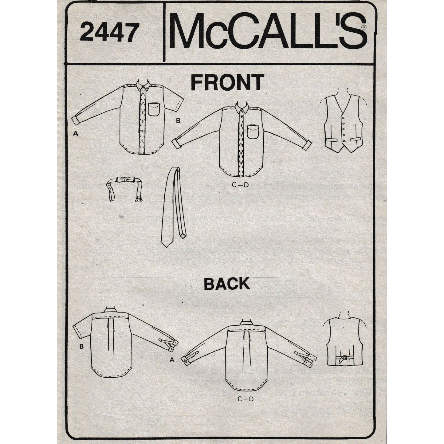 mccalls 2447y insert with front and back views