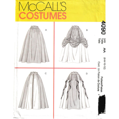 mcCall's 4090aa four renaissance skirts costume pattern