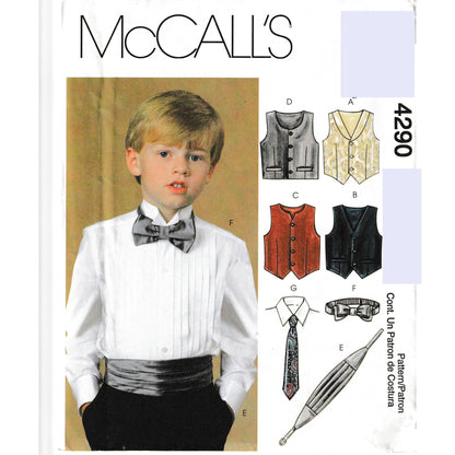 McCall's 4290 Boys Vest & Cummerbund Pattern