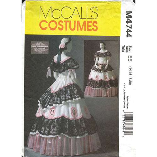 McCall's M4744 Gown & Petticoat Costume Pattern Size 14-20 Era Uncut