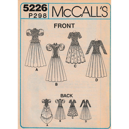 mccalls 5226 insert with front and back views