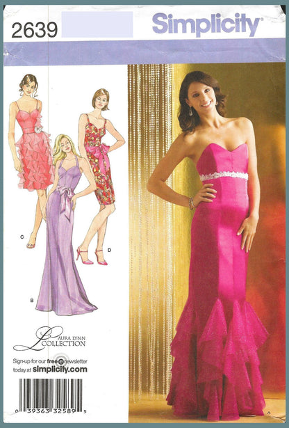 Patrón de vestido y bata de noche Simplicity 2639 para señoritas, tallas 4 a 20, sin cortar