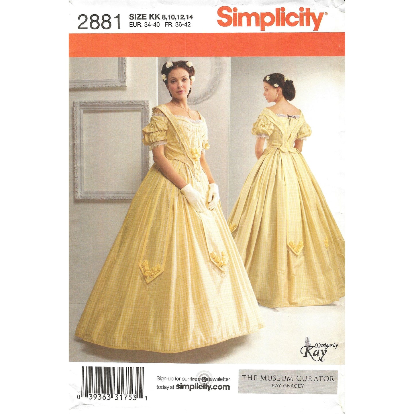 simplicity 2881kk Victorian 2 piece ball gown