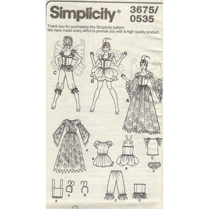 Simplicity 3675 Adult Fairy Costume Pattern  Misses 6-12 Uncut