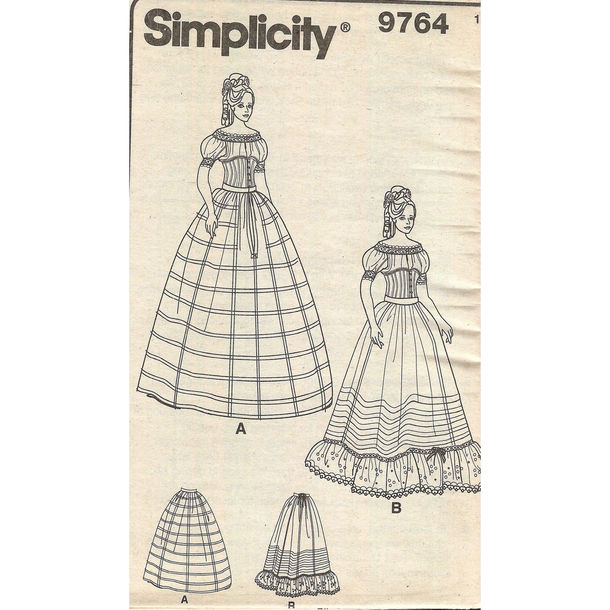 simplicity 9764rr insert with front and back views